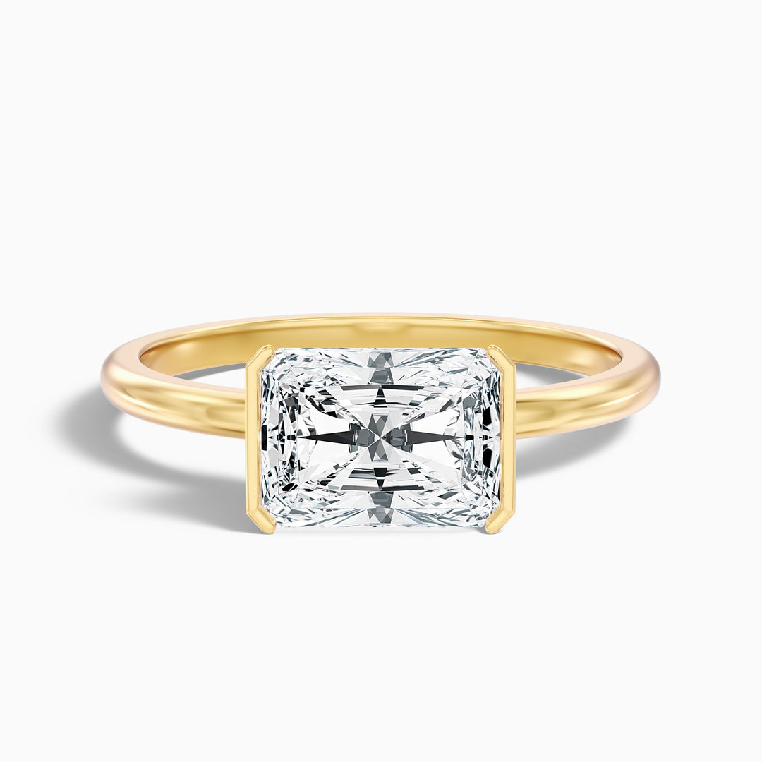 Laura Radiant Cut East West Half Bezel Lab Grown Diamond Ring