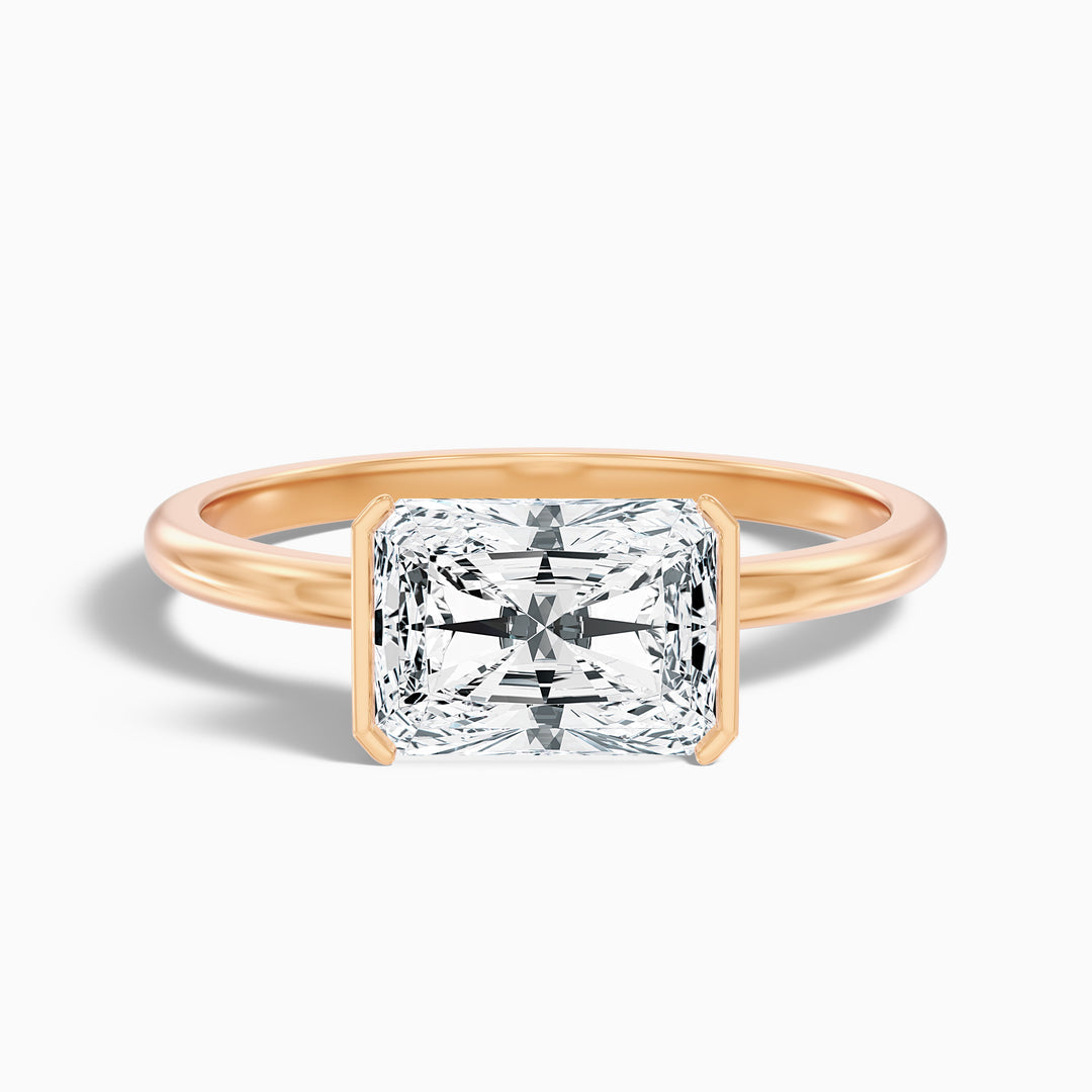 Laura Radiant Cut East West Half Bezel Lab Grown Diamond Ring