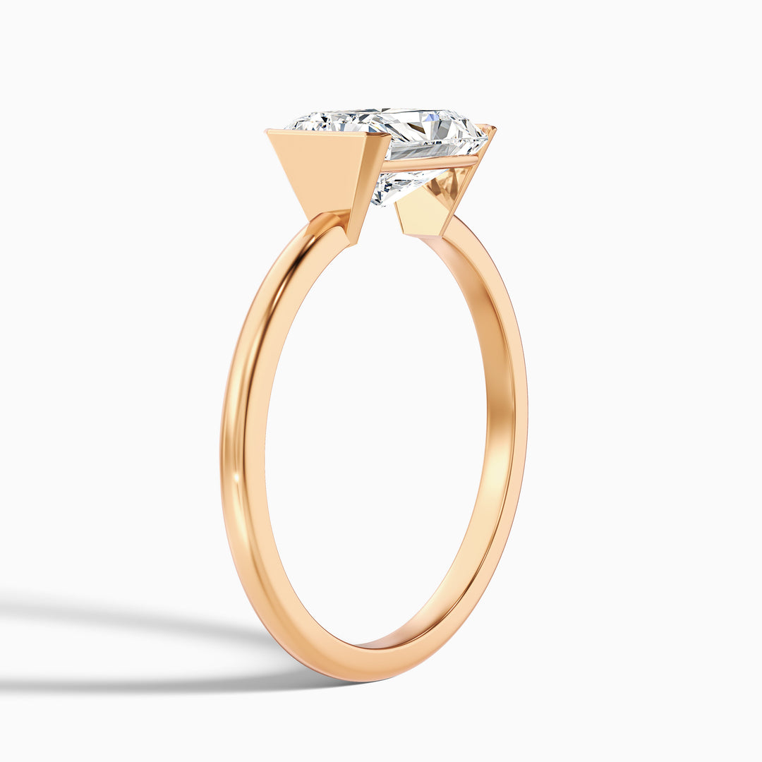 Laura Radiant Cut East West Half Bezel Lab Grown Diamond Ring