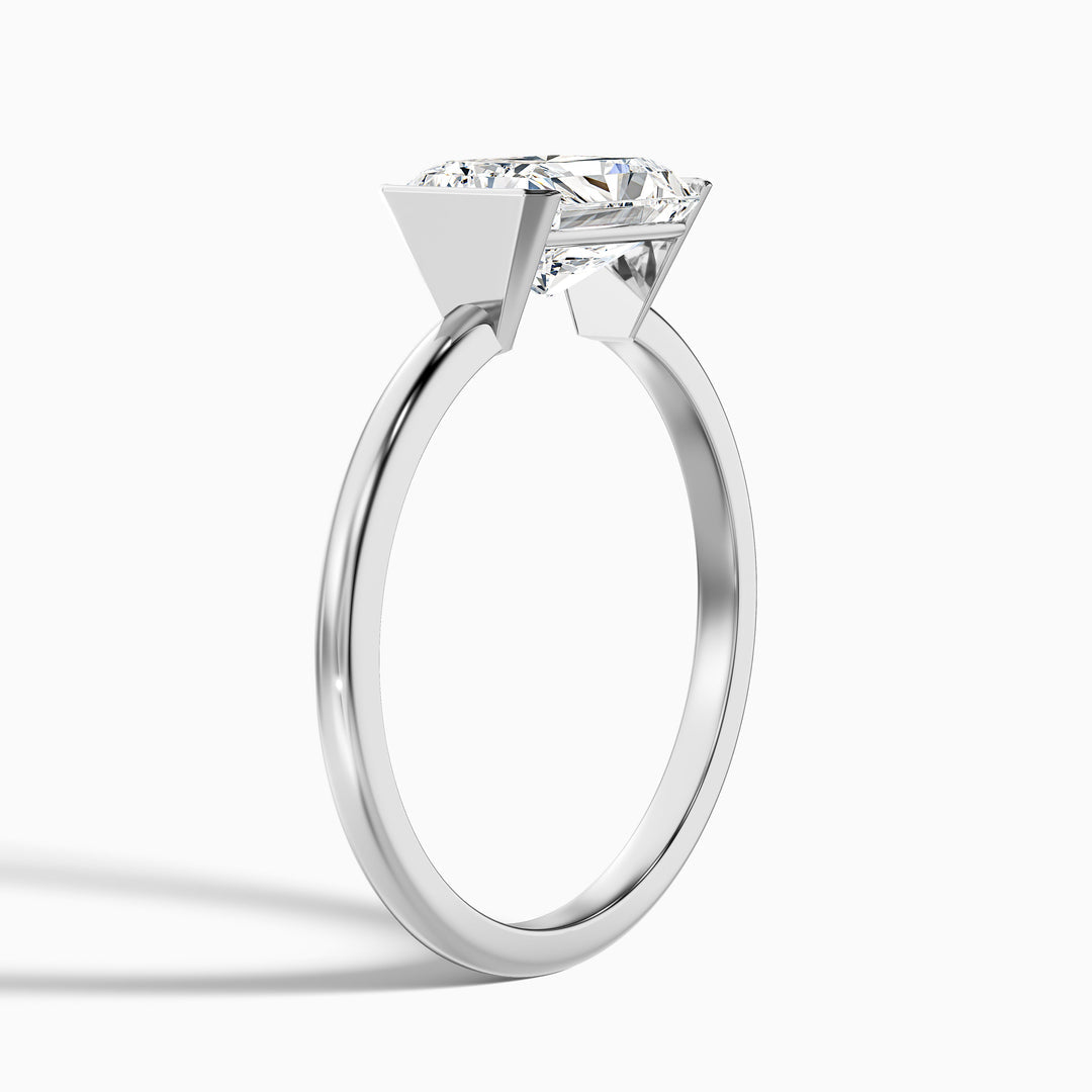 Laura Radiant Cut East West Half Bezel Lab Grown Diamond Ring