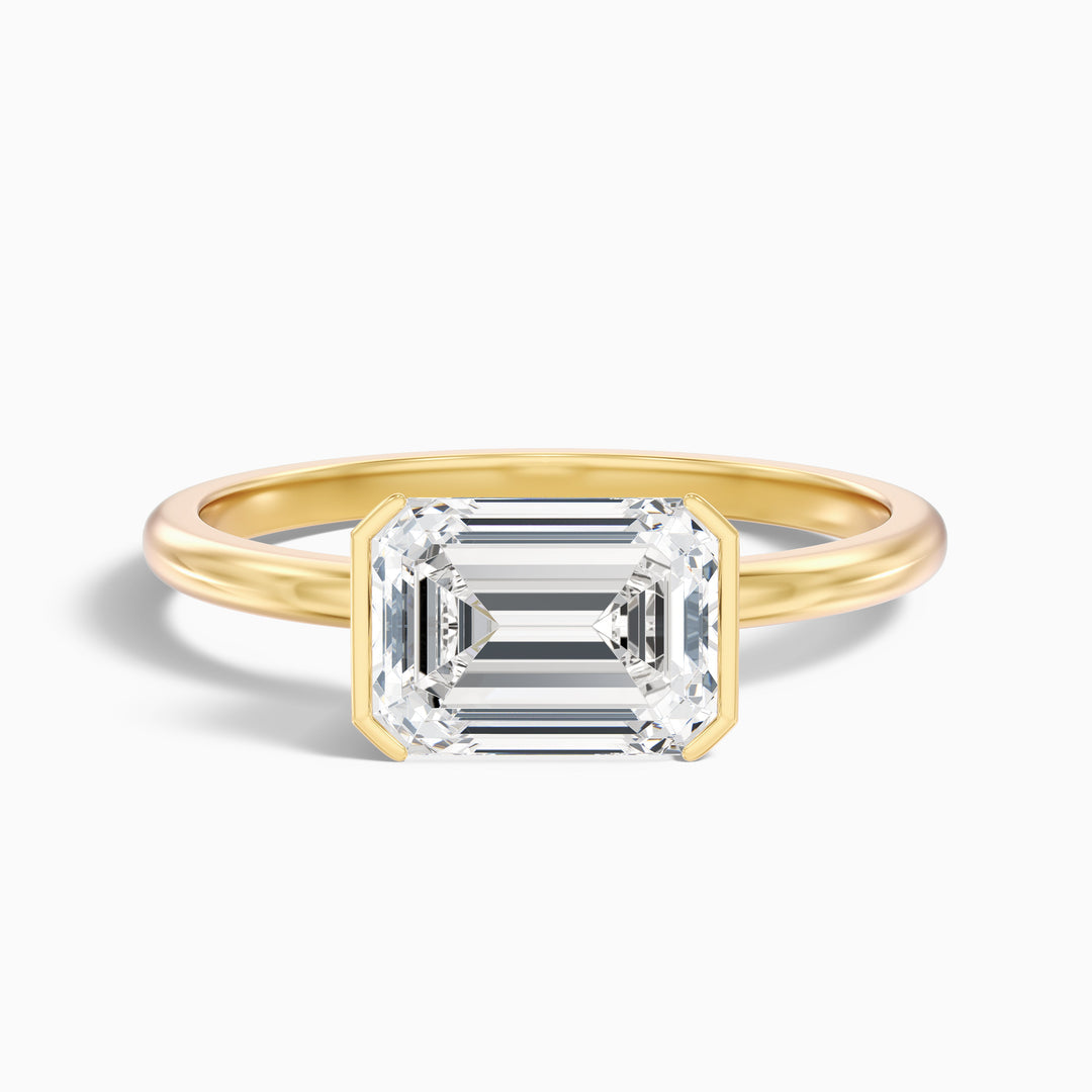 Adair Emerald Cut East West Half Bezel Lab Grown Diamond Ring
