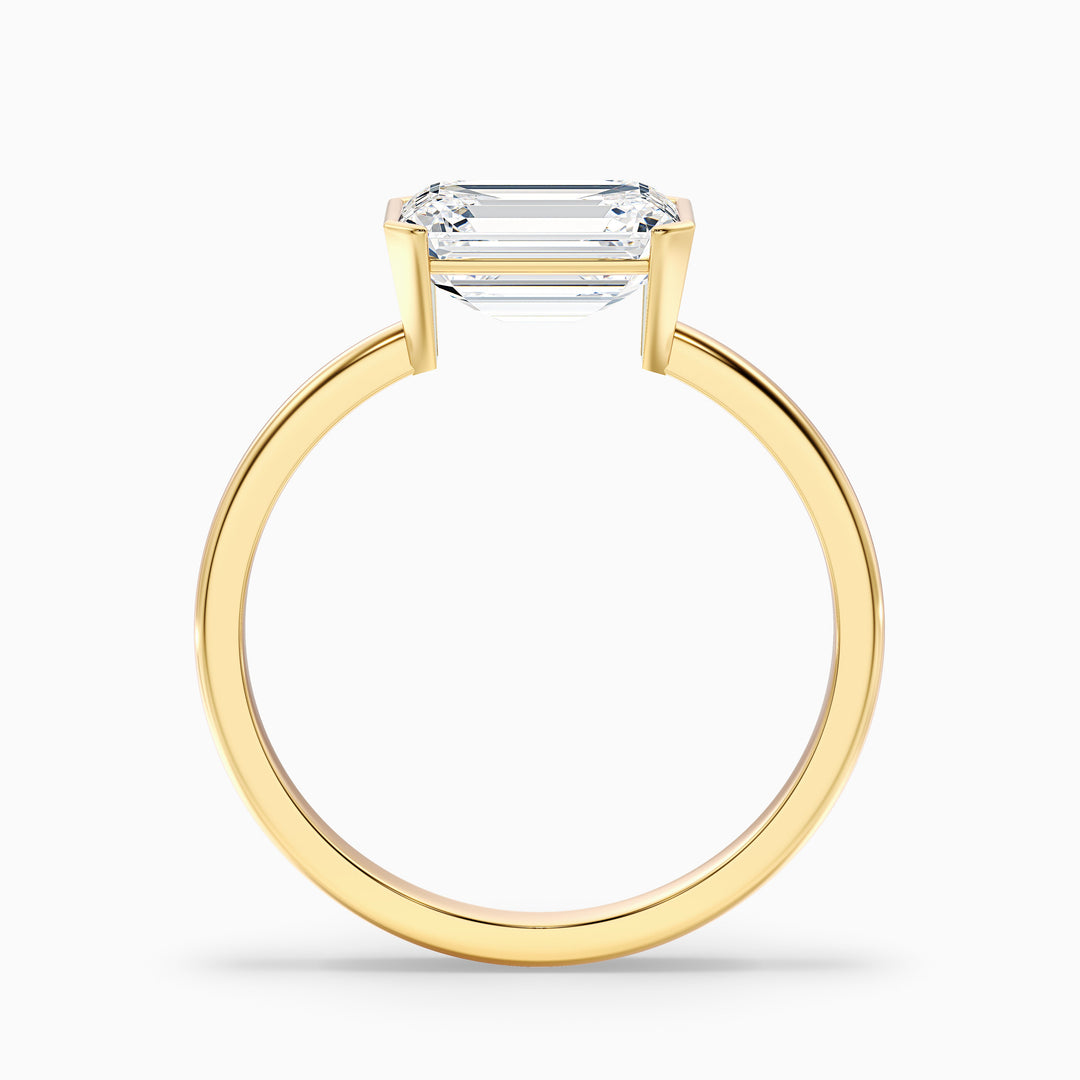 Adair Emerald Cut East West Half Bezel Lab Grown Diamond Ring