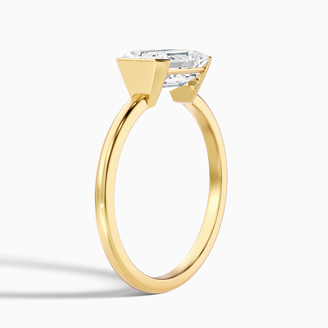 Adair Emerald Cut East West Half Bezel Lab Grown Diamond Ring