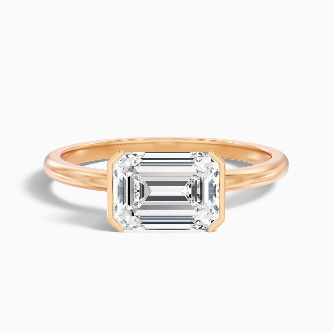 Adair Emerald Cut East West Half Bezel Lab Grown Diamond Ring