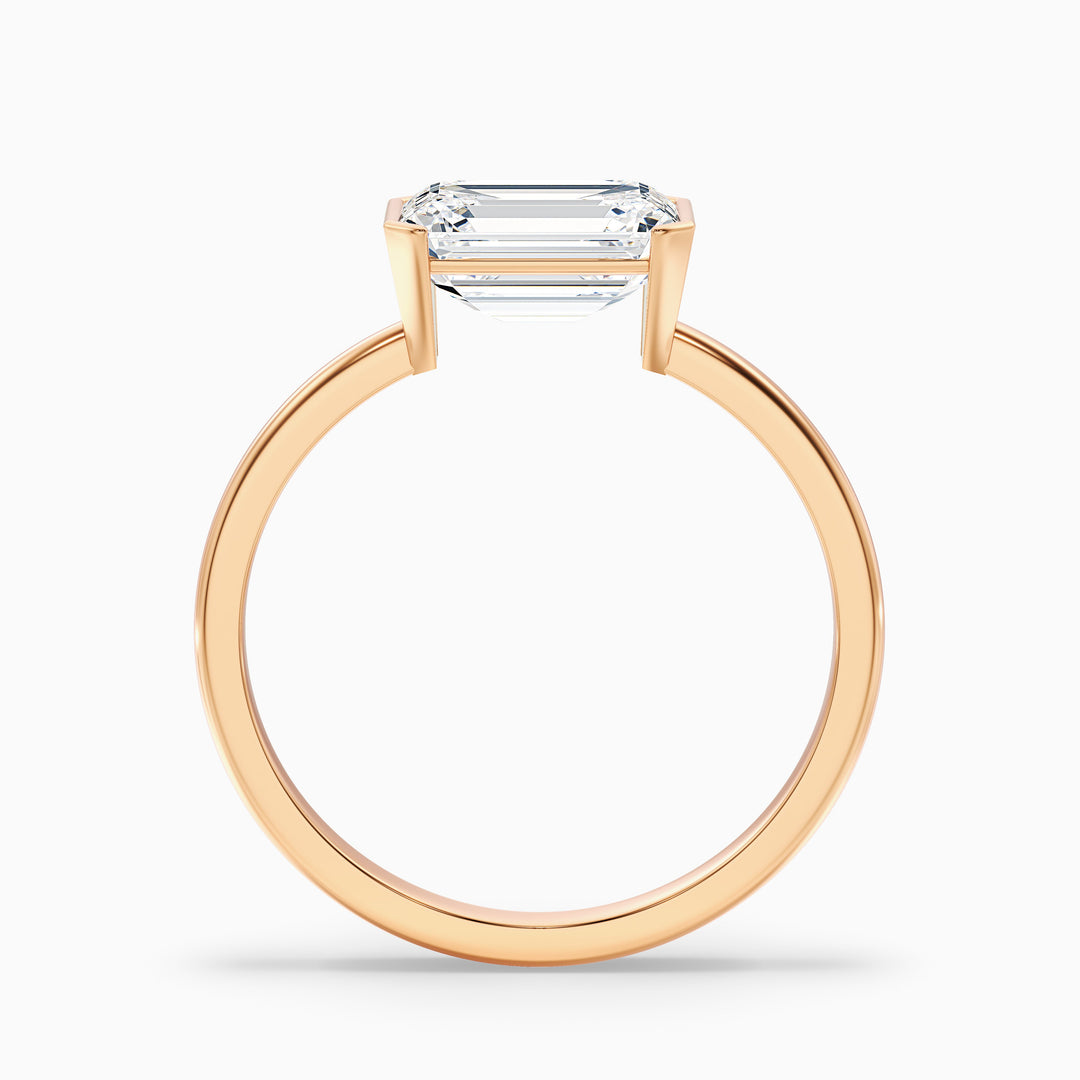 Adair Emerald Cut East West Half Bezel Lab Grown Diamond Ring