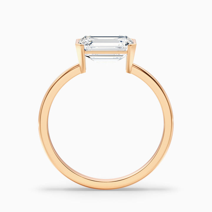 Adair Emerald Cut East West Half Bezel Lab Grown Diamond Ring