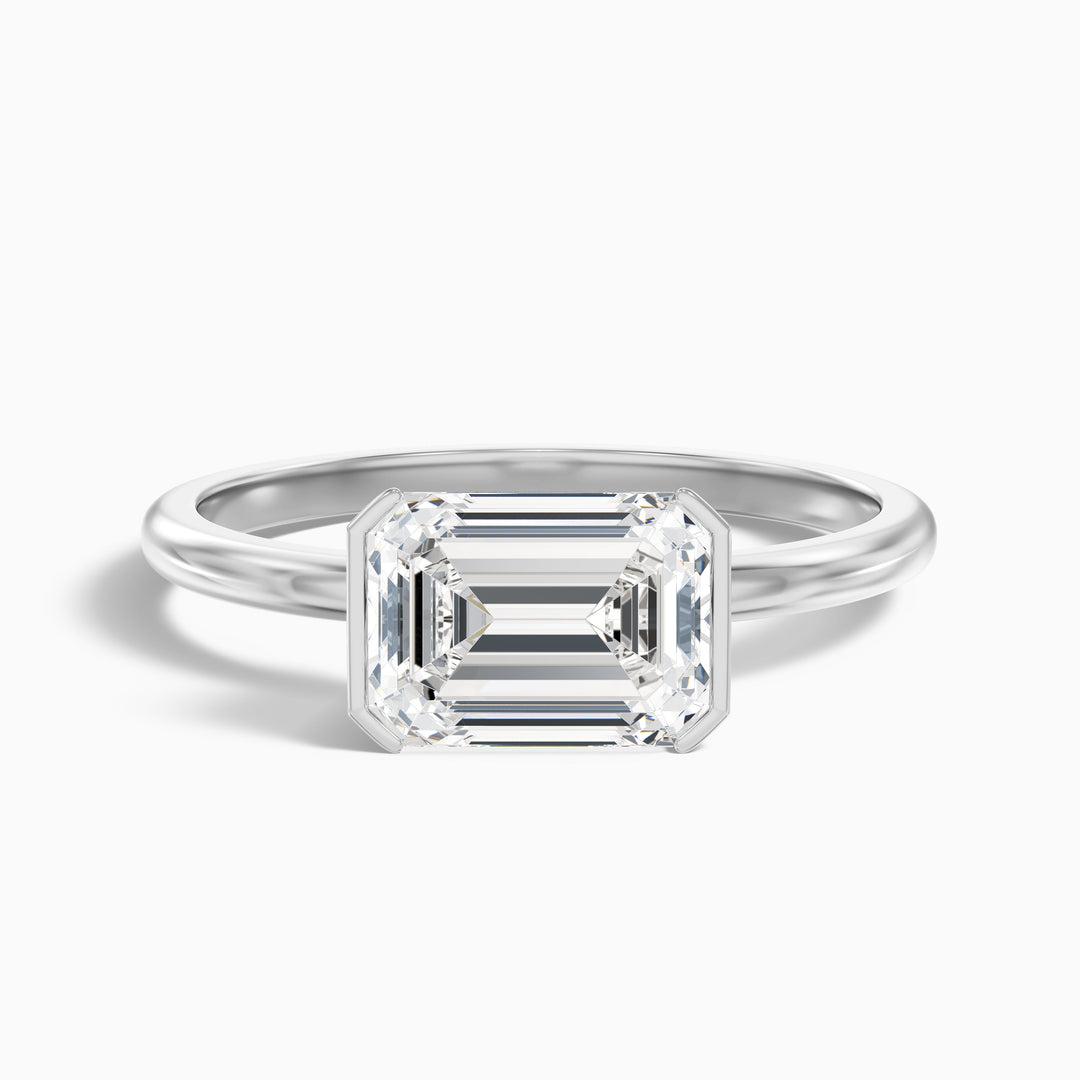 Adair Emerald Cut East West Half Bezel Lab Grown Diamond Ring