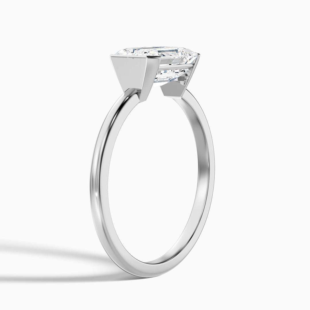 Adair Emerald Cut East West Half Bezel Lab Grown Diamond Ring