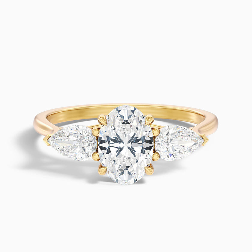 Veronica Three Stone Oval Lab Grown Diamond Ring