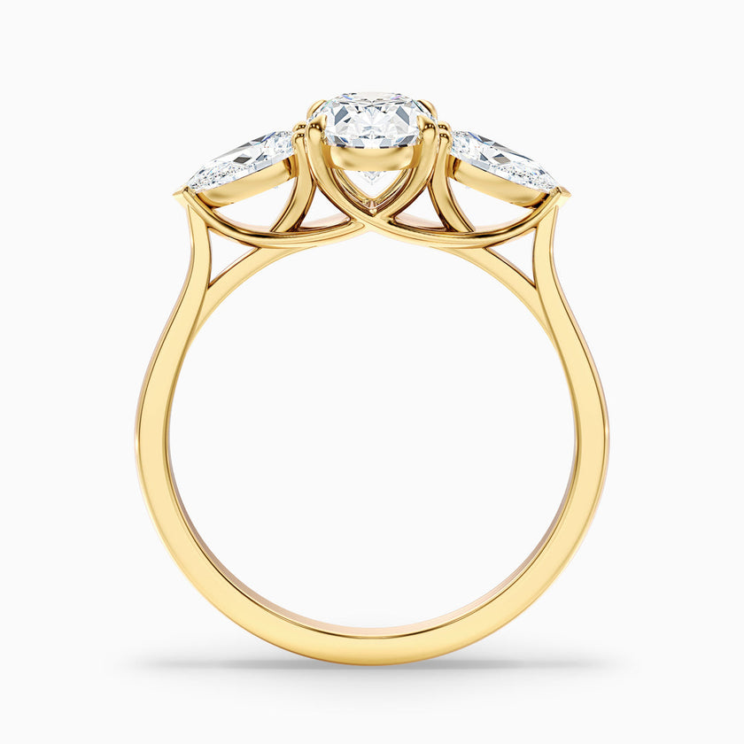 Veronica Three Stone Oval Lab Grown Diamond Ring