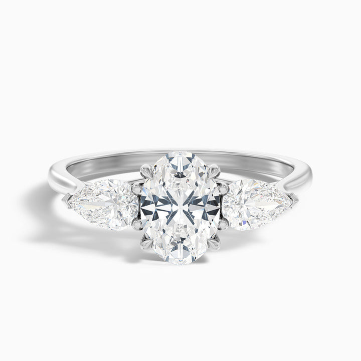 Veronica Three Stone Oval Lab Grown Diamond Ring