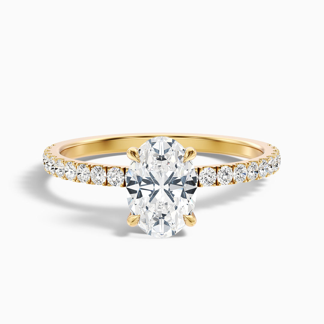 Augusta Oval Hidden Halo Lab Grown Engagement Ring