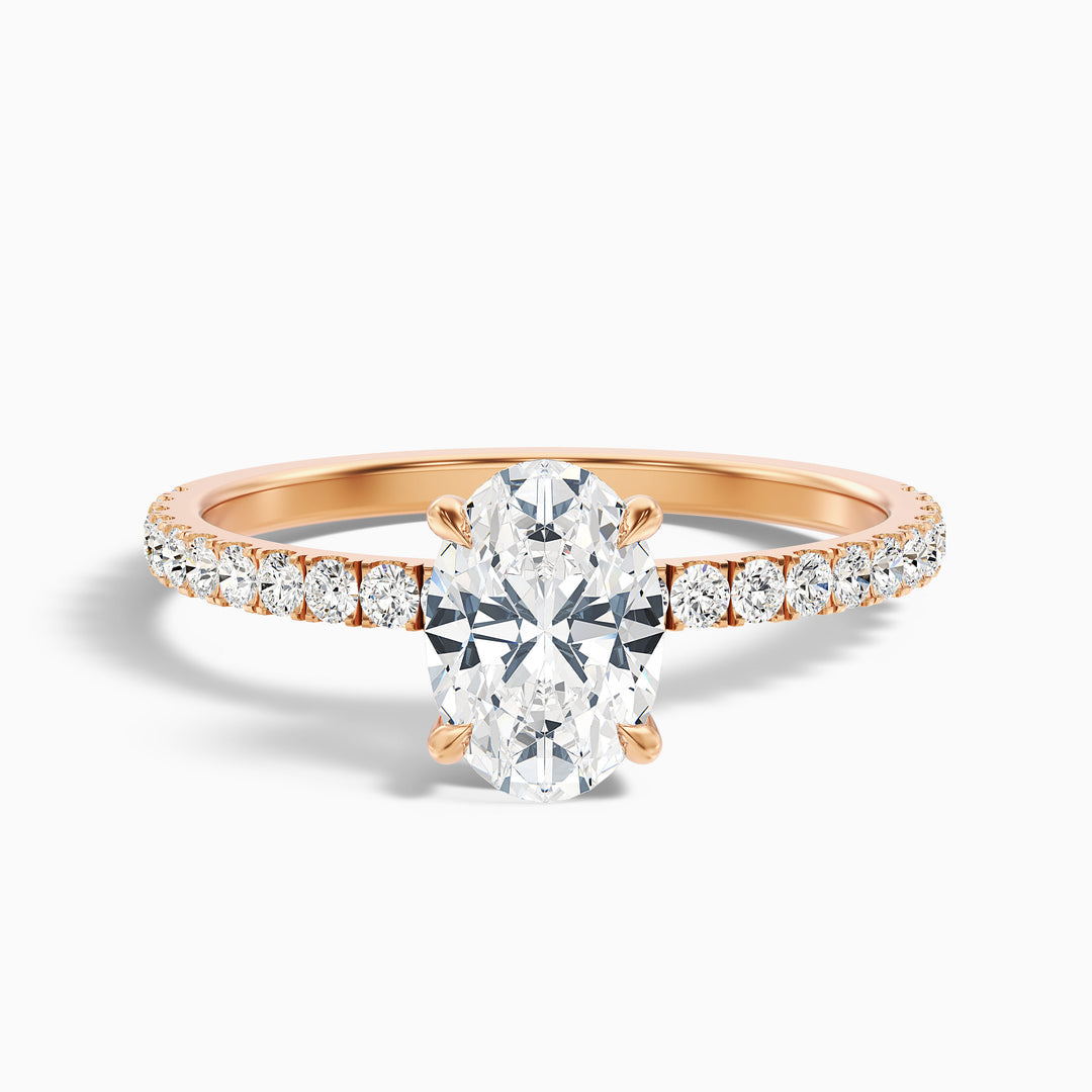 Augusta Oval Hidden Halo Lab Grown Engagement Ring