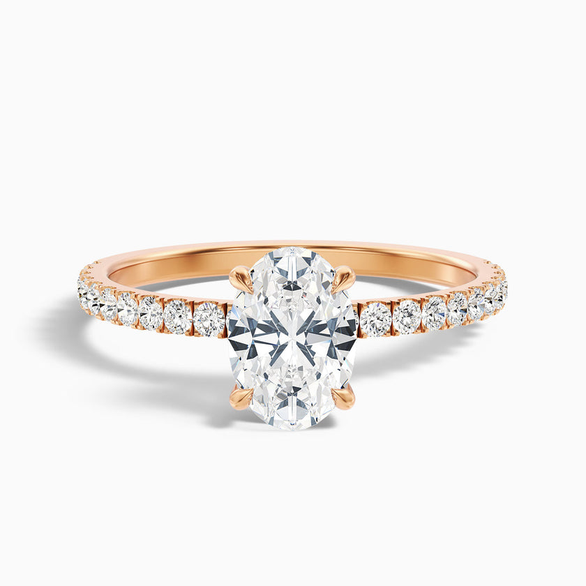 Augusta Oval Hidden Halo Lab Grown Engagement Ring