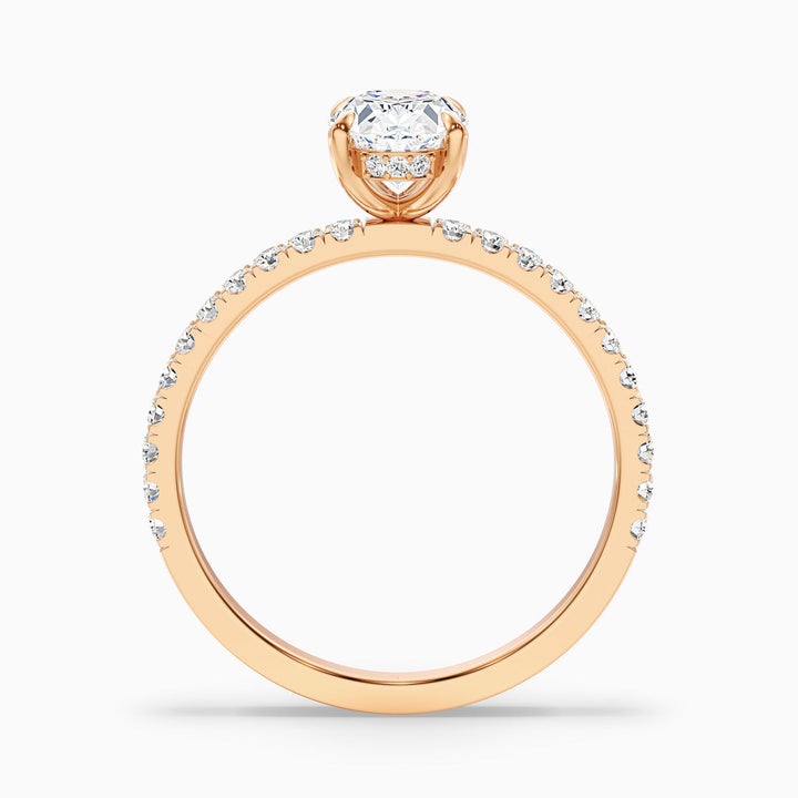 Augusta Oval Hidden Halo Lab Grown Engagement Ring