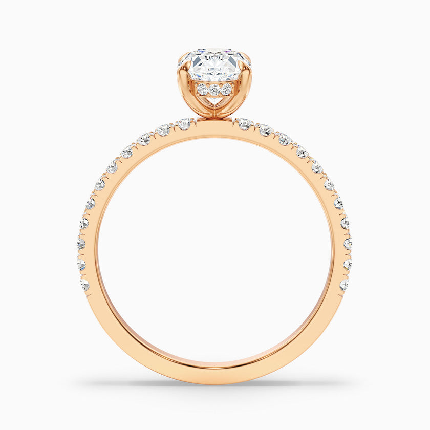 Augusta Oval Hidden Halo Lab Grown Engagement Ring