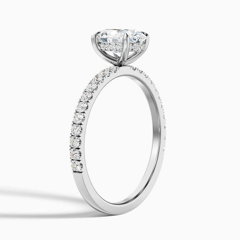 Augusta Oval Hidden Halo Lab Grown Engagement Ring
