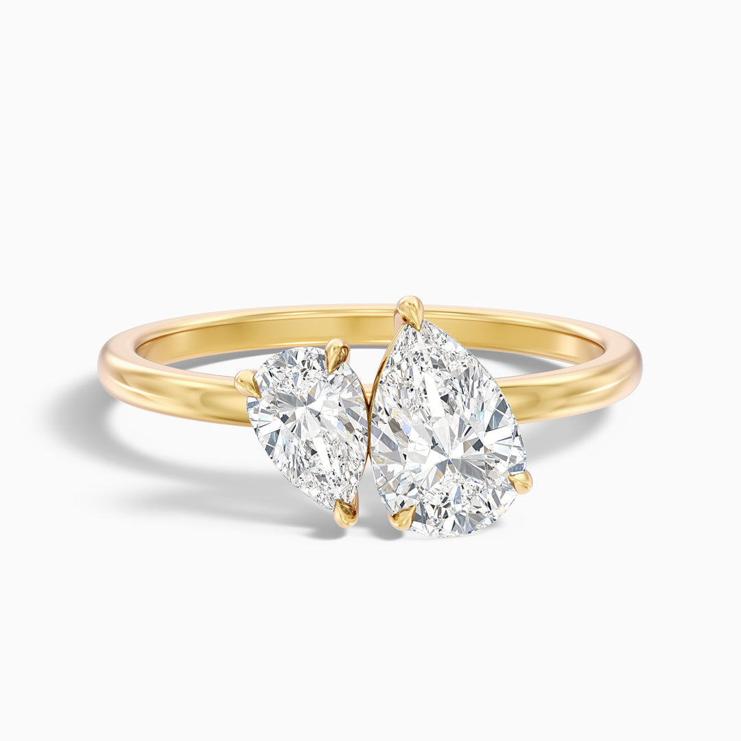 Jenner Toi Et Moi Engagement Ring With Both Pear Two Stone Lab Grown Diamond