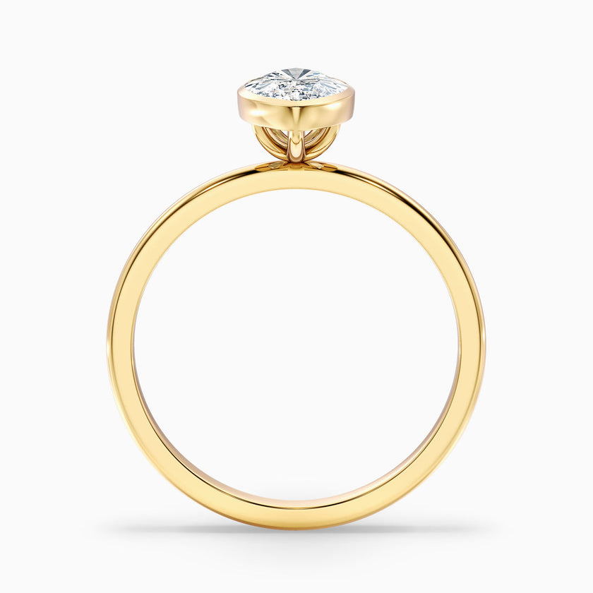 Rose Marquise Cut Bezel Set Lab Grown Diamond Ring