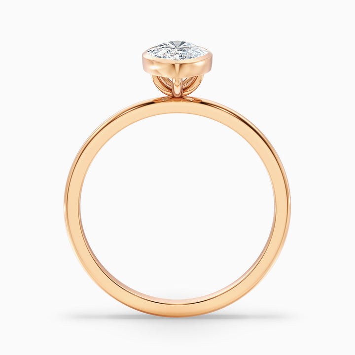Rose Marquise Cut Bezel Set Lab Grown Diamond Ring