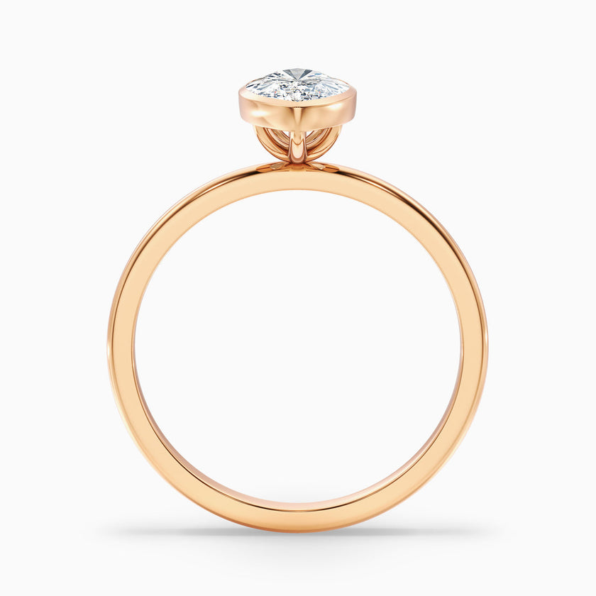 Rose Marquise Cut Bezel Set Lab Grown Diamond Ring