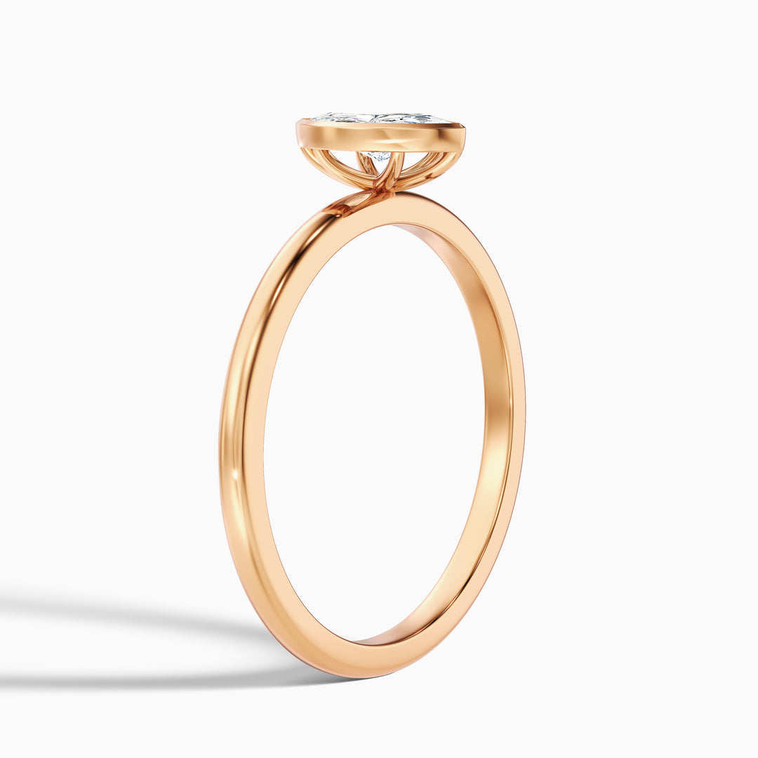 Rose Marquise Cut Bezel Set Lab Grown Diamond Ring