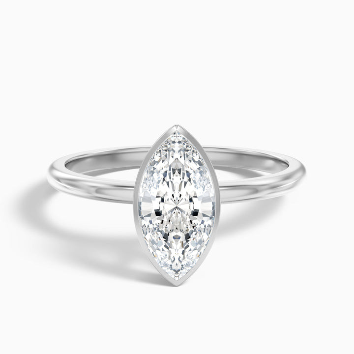 Rose Marquise Cut Bezel Set Lab Grown Diamond Ring