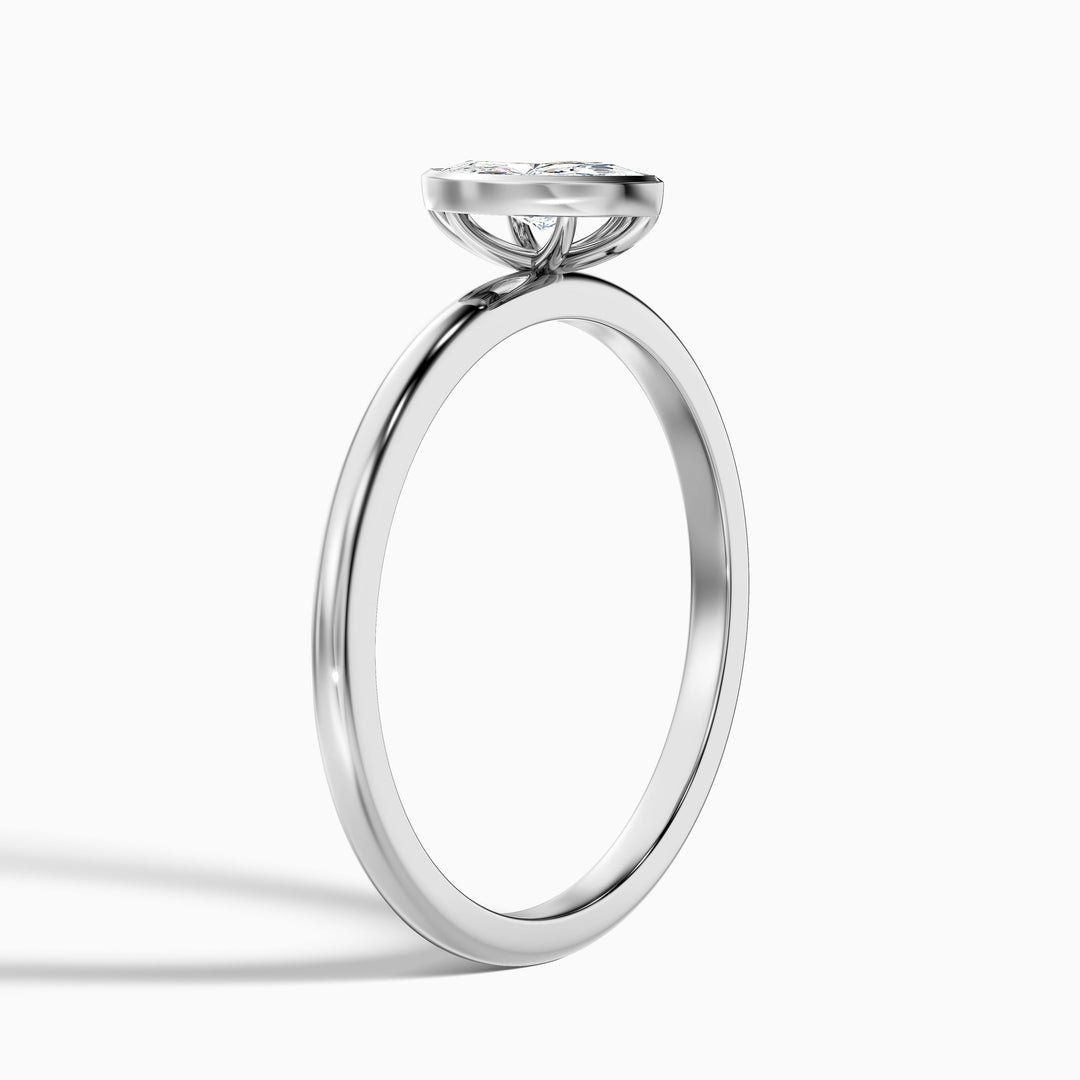 Rose Marquise Cut Bezel Set Lab Grown Diamond Ring