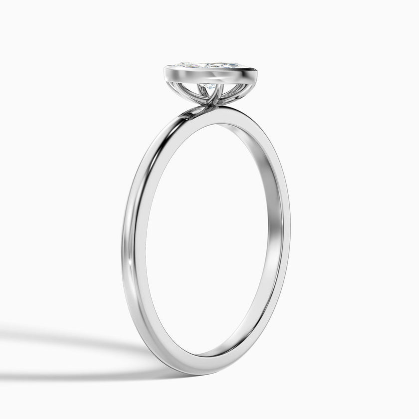 Rose Marquise Cut Bezel Set Lab Grown Diamond Ring