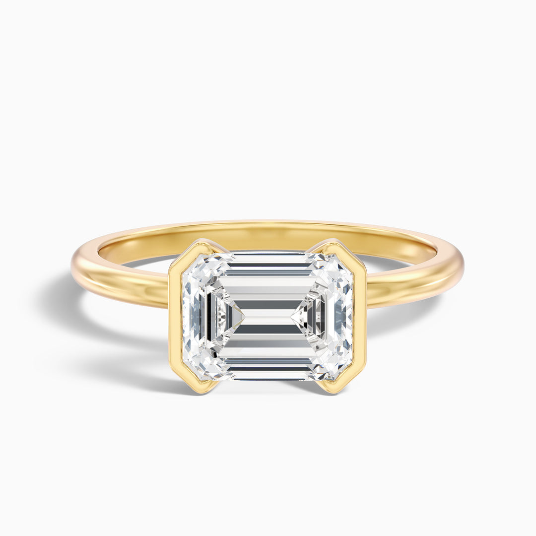 Venus Emerald Half Bezel Lab Grown Diamond Ring