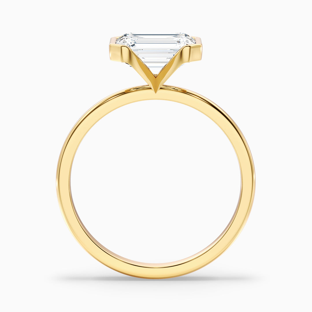 Venus Emerald Half Bezel Lab Grown Diamond Ring