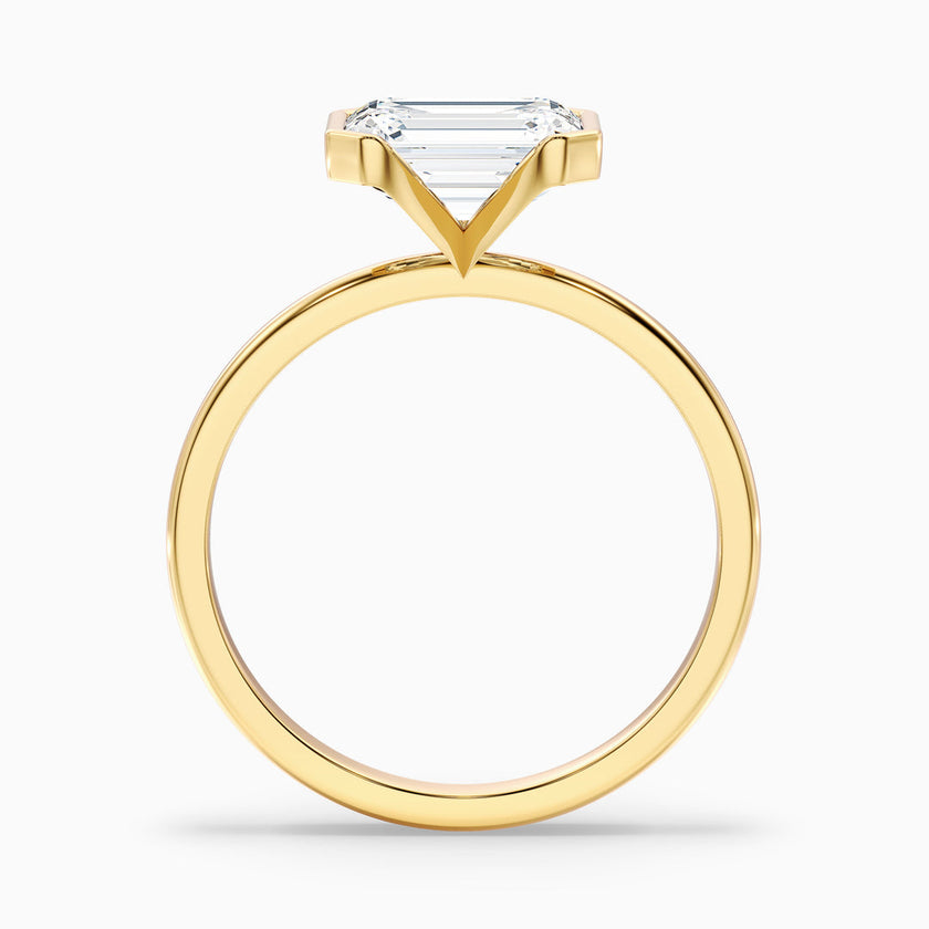 Venus Emerald Half Bezel Lab Grown Diamond Ring