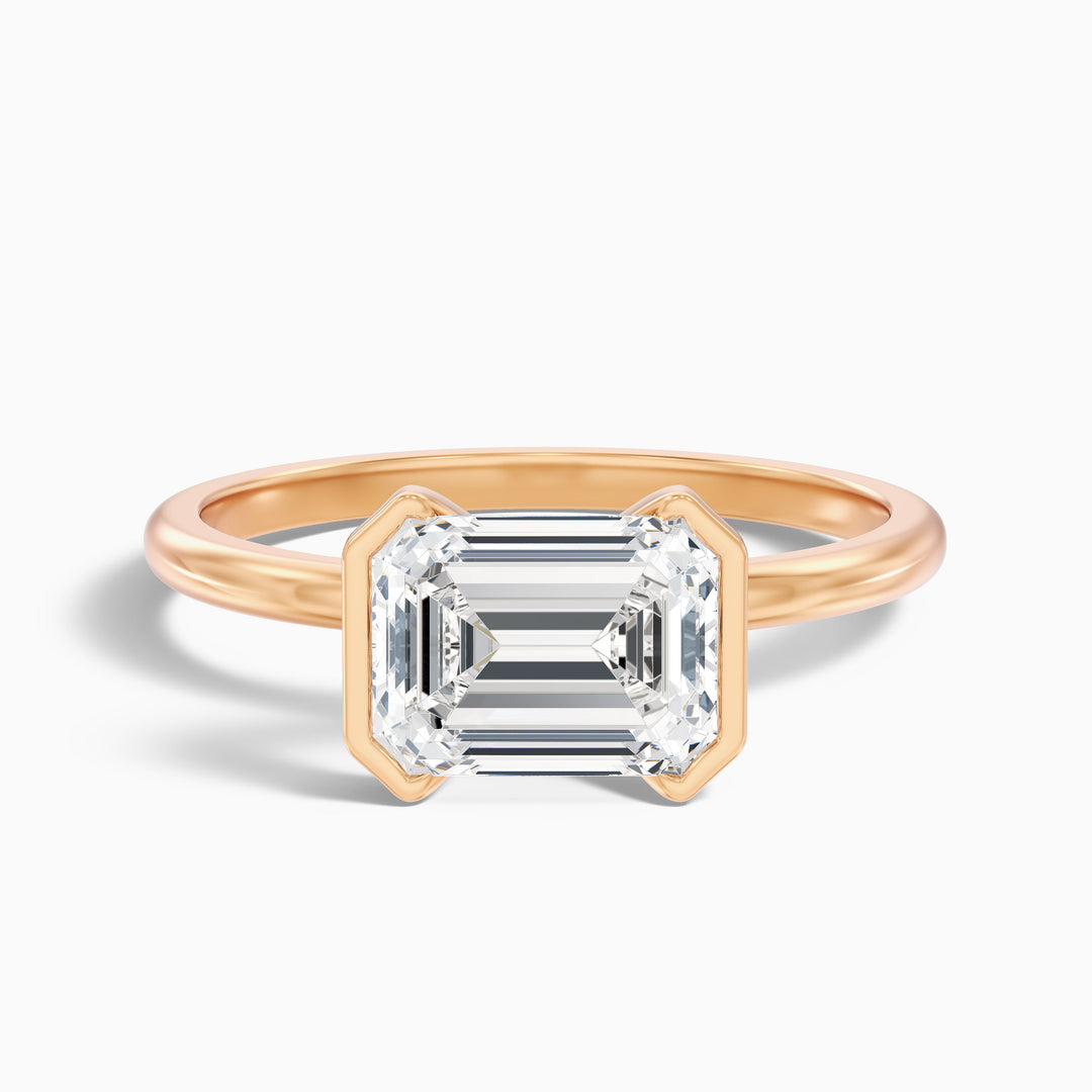 Venus Emerald Half Bezel Lab Grown Diamond Ring