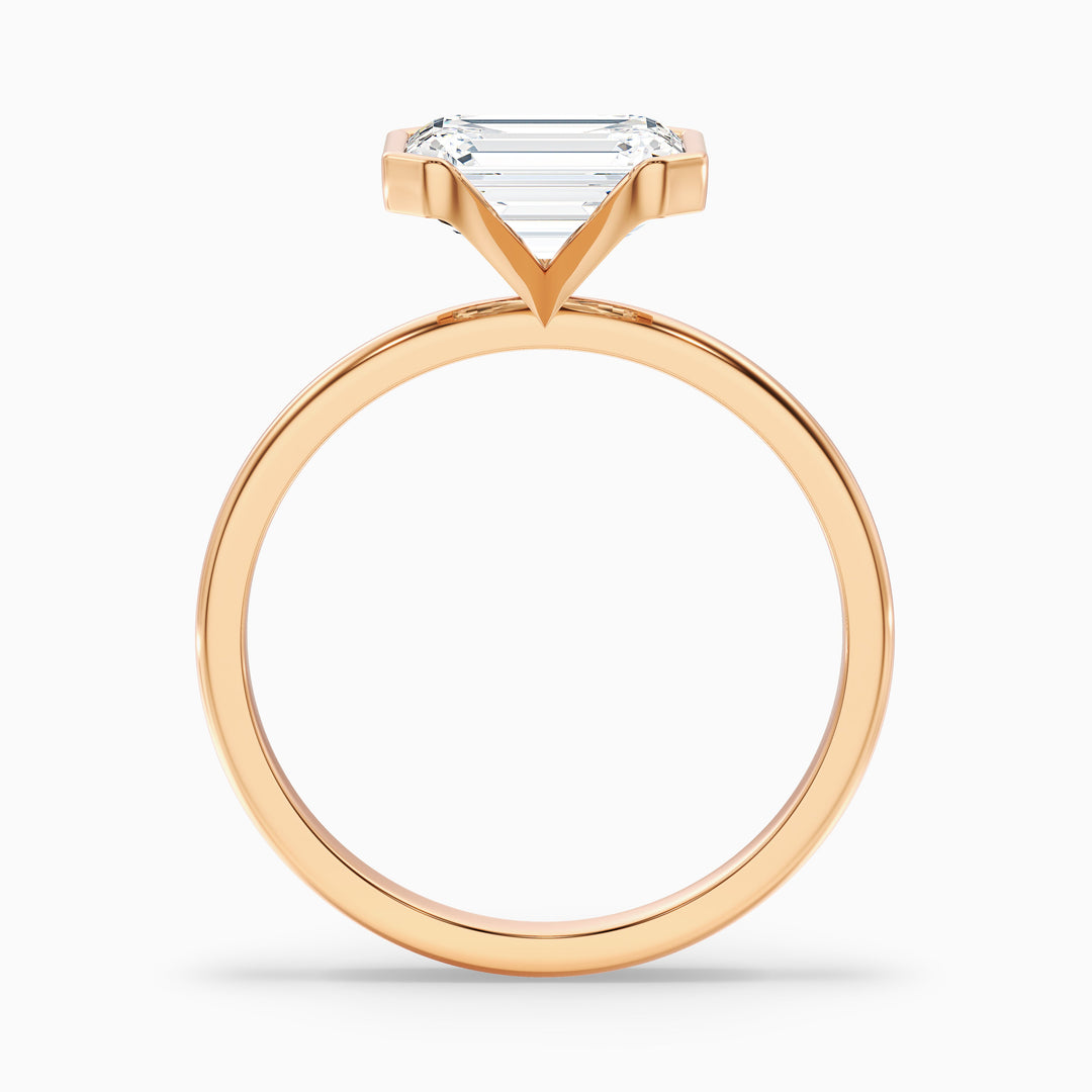 Venus Emerald Half Bezel Lab Grown Diamond Ring