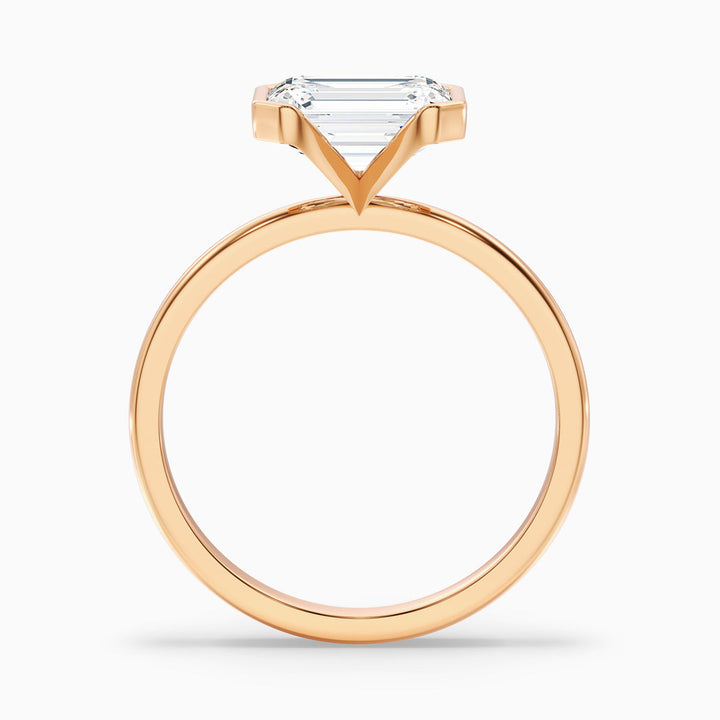 Venus Emerald Half Bezel Lab Grown Diamond Ring