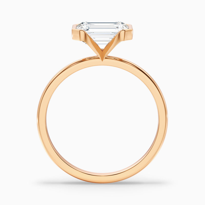 Venus Emerald Half Bezel Lab Grown Diamond Ring
