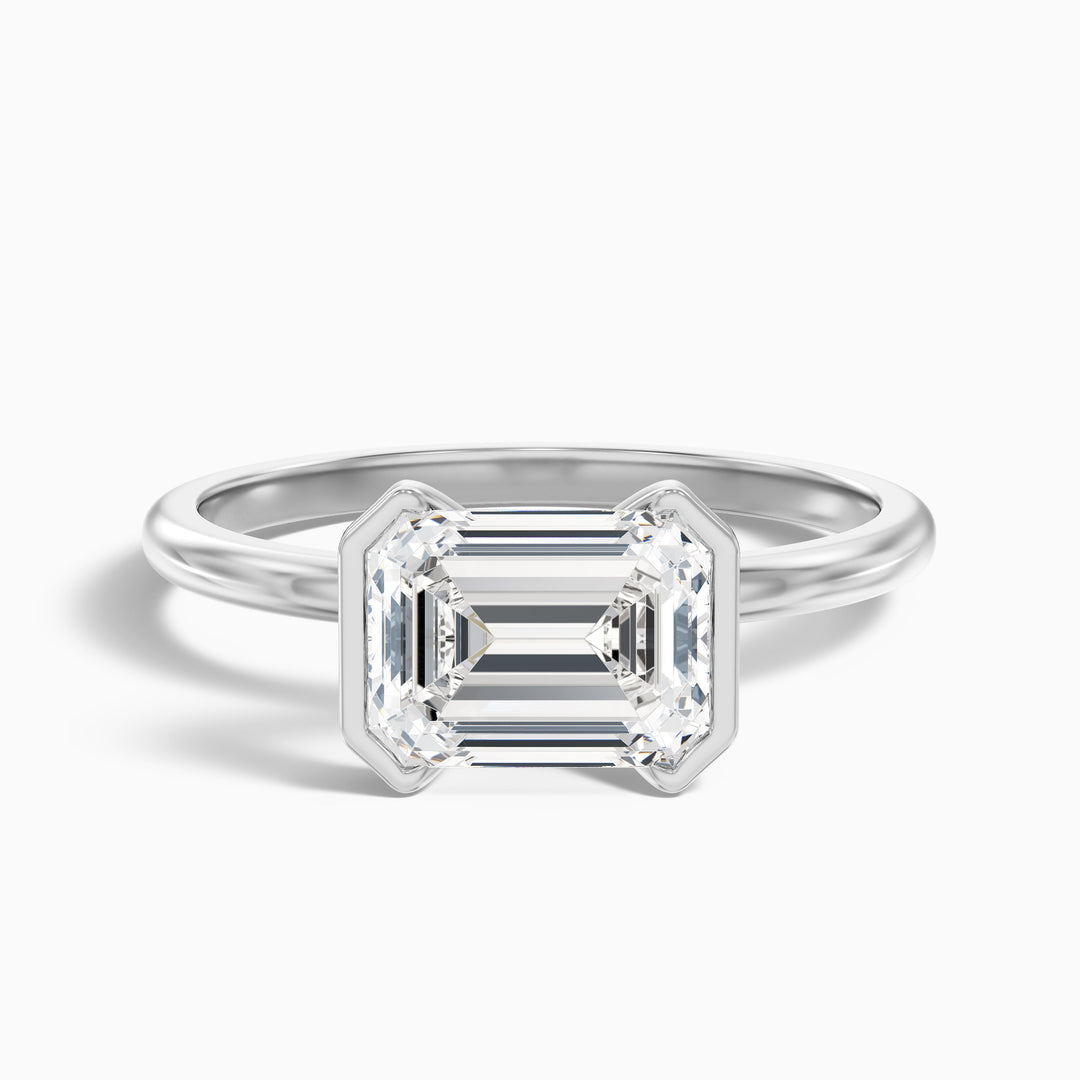 Venus Emerald Half Bezel Lab Grown Diamond Ring