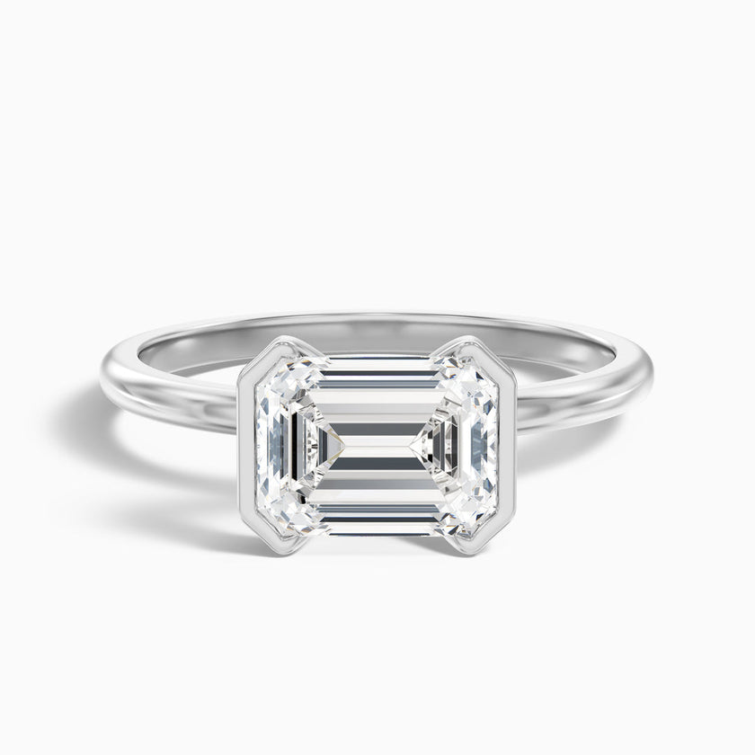 Venus Emerald Half Bezel Lab Grown Diamond Ring