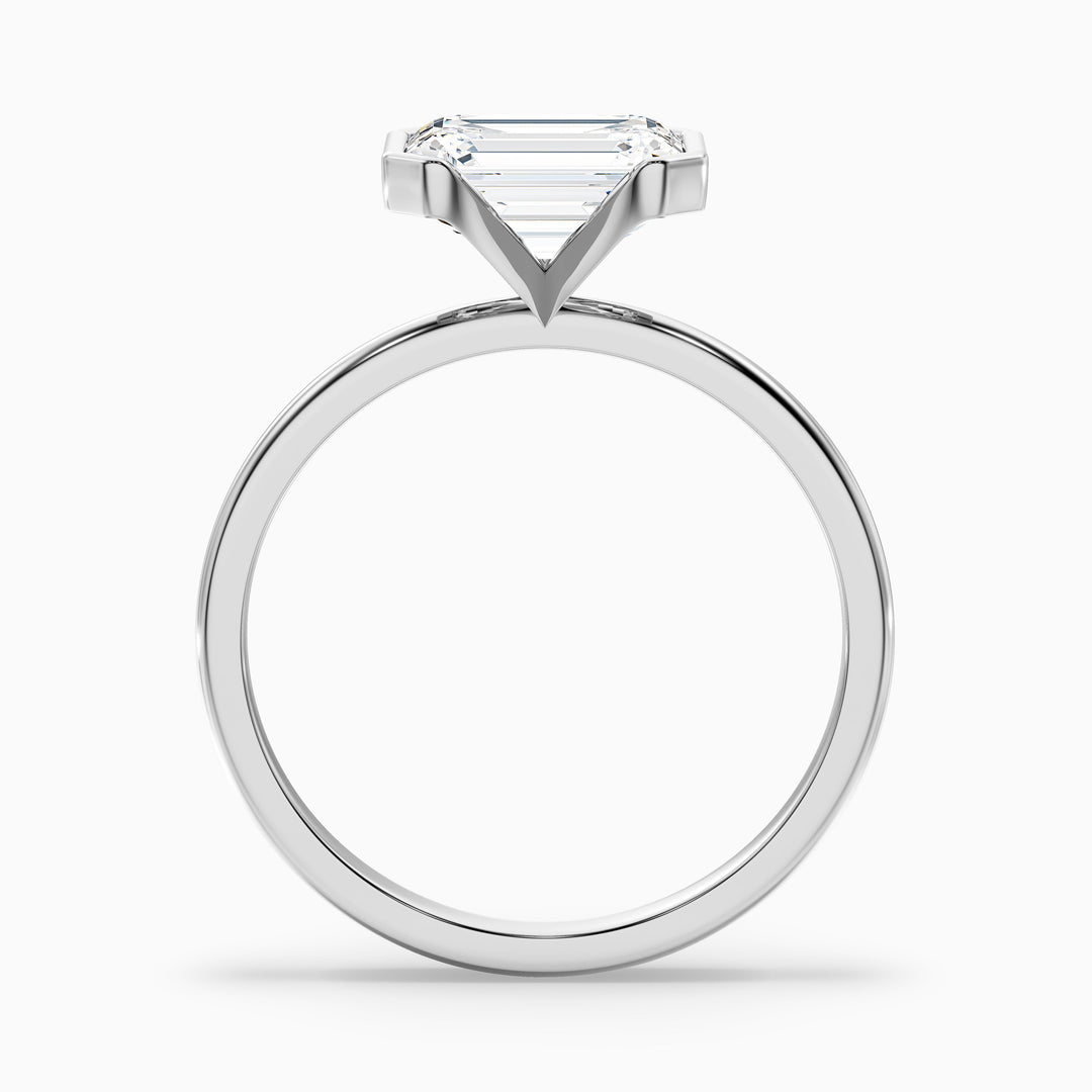 Venus Emerald Half Bezel Lab Grown Diamond Ring