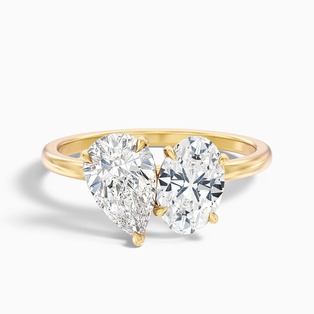 Clare Toi Et Moi Ring in  With Pear and Oval Two Stone Lab Grown Diamond
