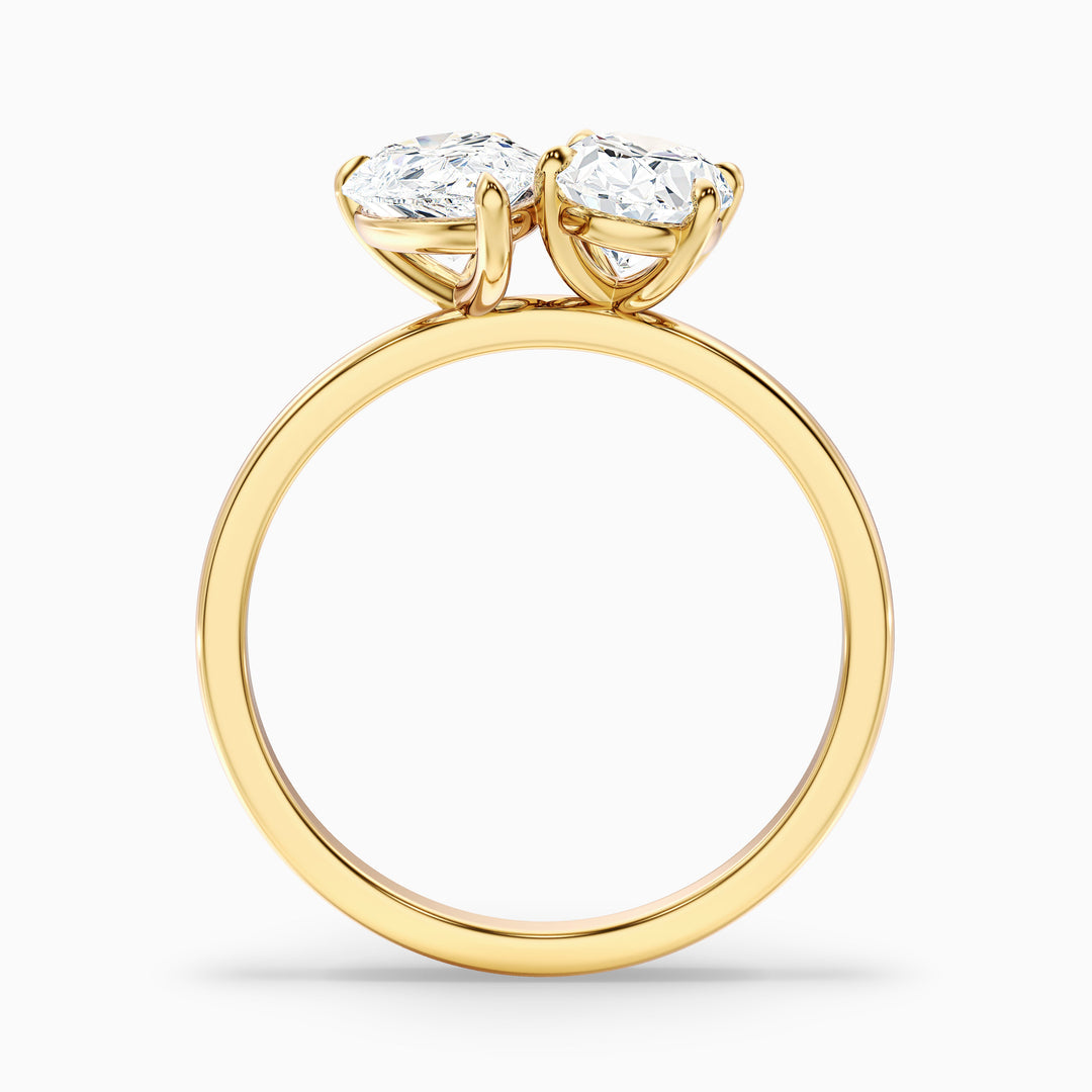 Clare Toi Et Moi Ring in  With Pear and Oval Two Stone Lab Grown Diamond