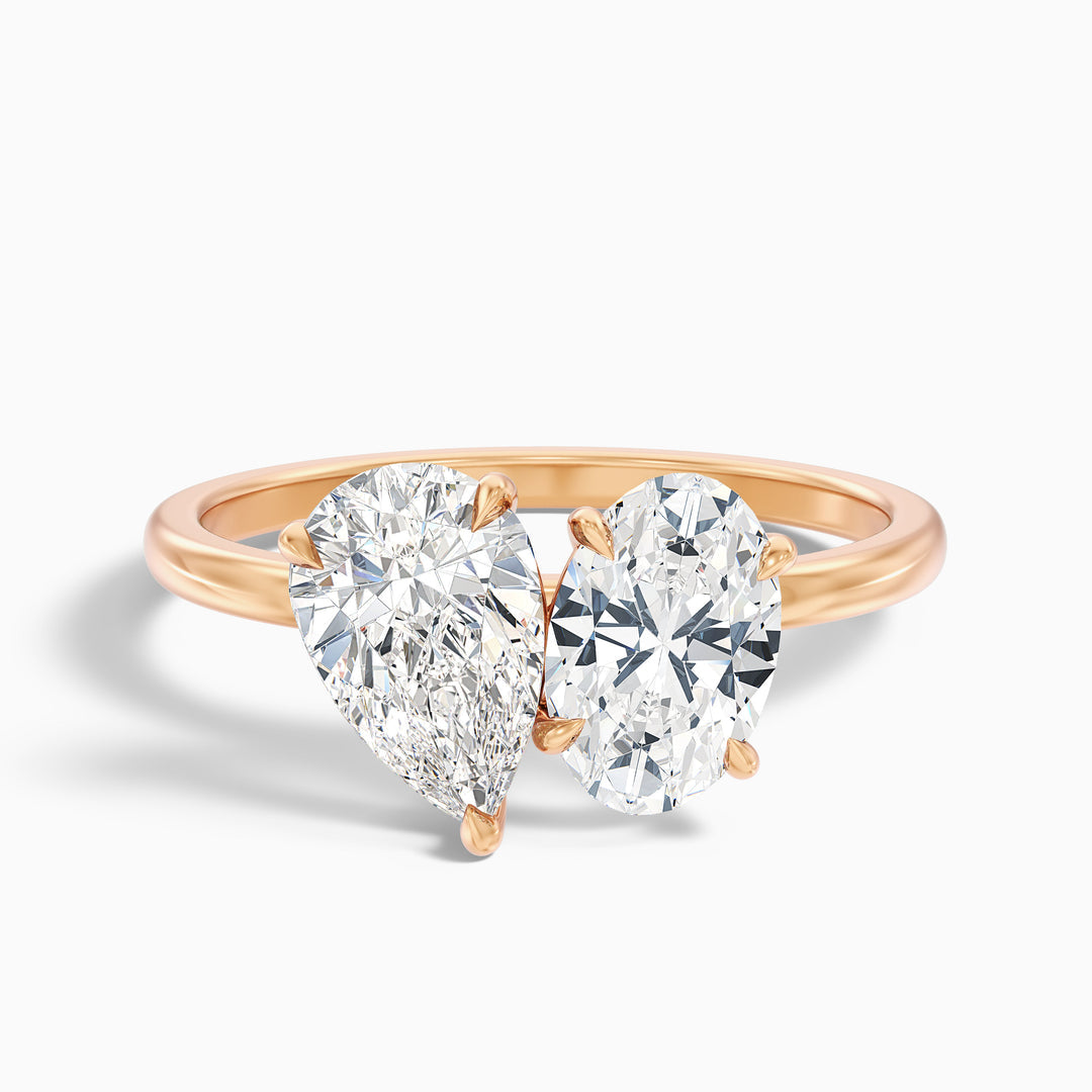 Clare Toi Et Moi Ring in  With Pear and Oval Two Stone Lab Grown Diamond