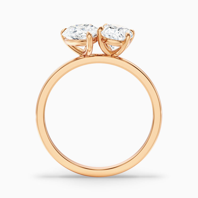 Clare Toi Et Moi Ring in  With Pear and Oval Two Stone Lab Grown Diamond