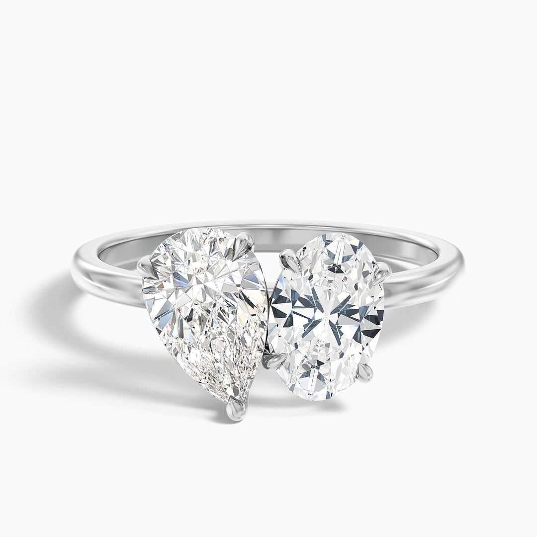 Clare Toi Et Moi Ring in  With Pear and Oval Two Stone Lab Grown Diamond