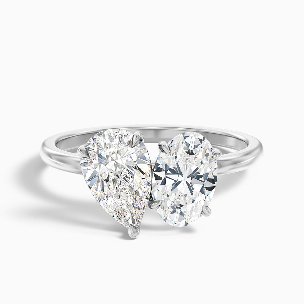 Clare Toi Et Moi Ring in  With Pear and Oval Two Stone Lab Grown Diamond