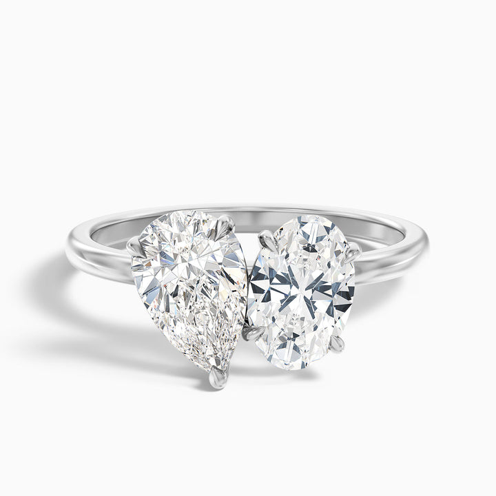 Clare Toi Et Moi Ring in  With Pear and Oval Two Stone Lab Grown Diamond