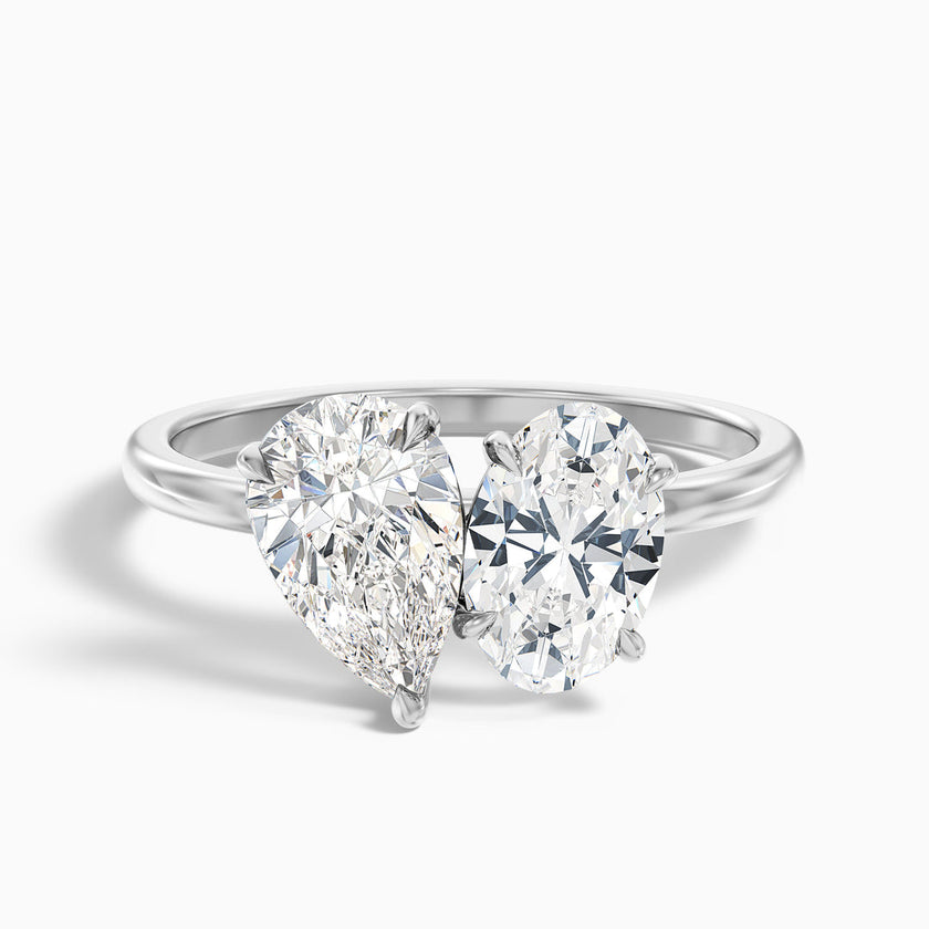 Clare Toi Et Moi Ring in  With Pear and Oval Two Stone Lab Grown Diamond