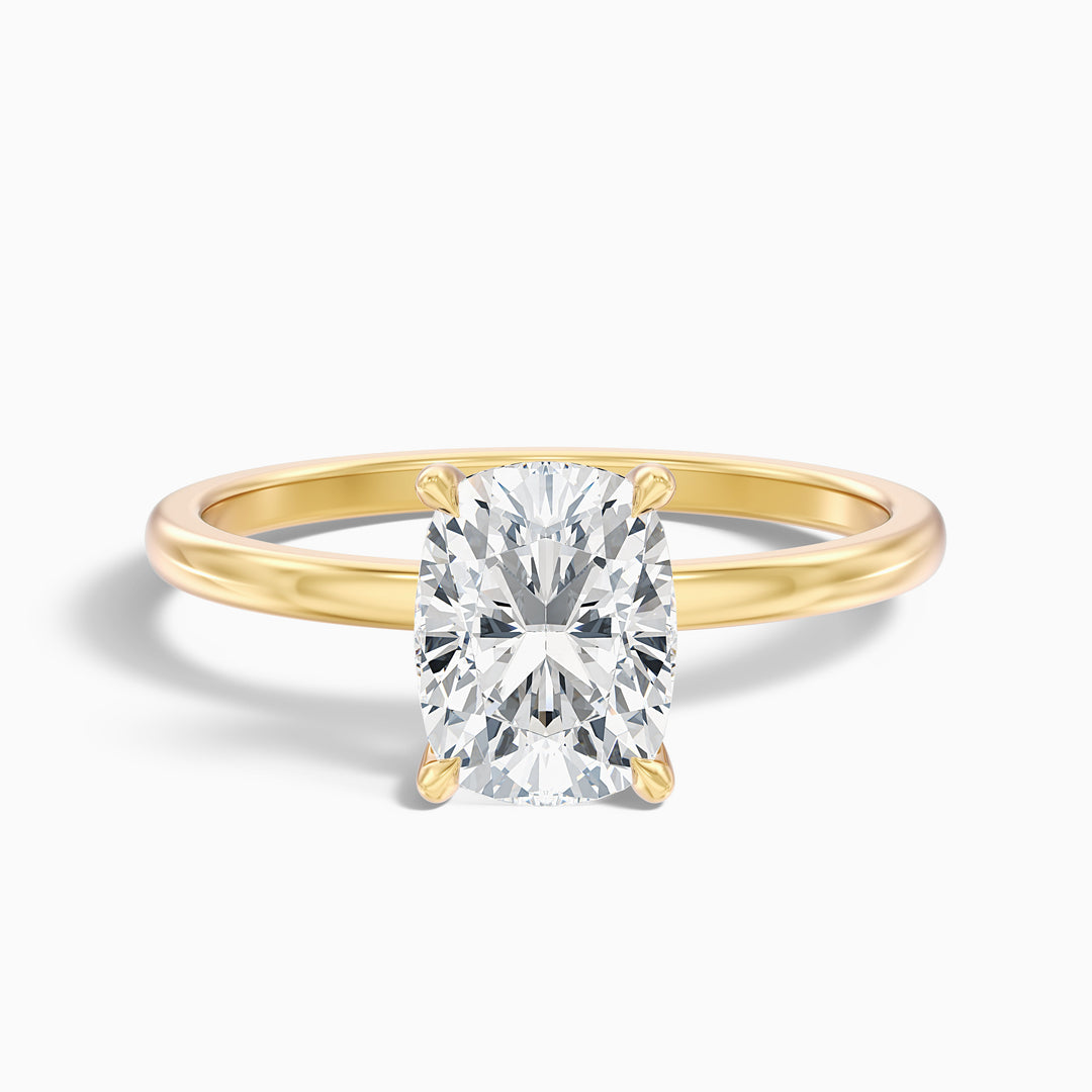 Jolene Elongated Cushion Cut Hidden Halo Lab Grown Diamond Ring