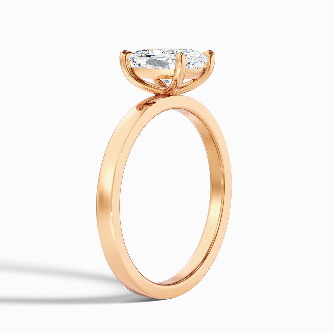 Belle Elongated Cushion Cut Solitaire Lab Grown Diamond Ring