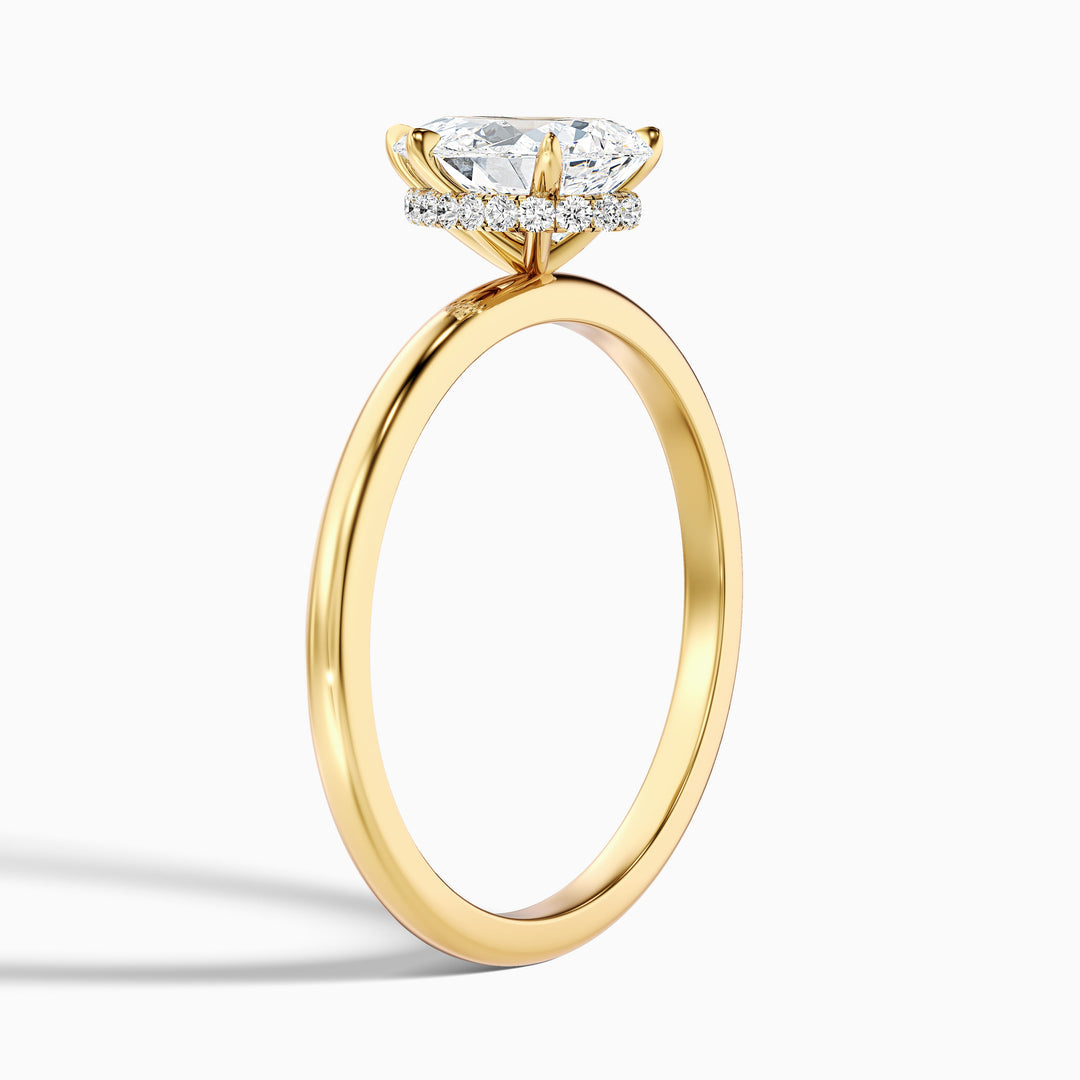 Damini Pear Cut Hidden Halo Lab Grown Diamond Ring